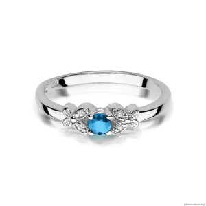Pierścionek W414 Topaz 0,15ct białe złoto