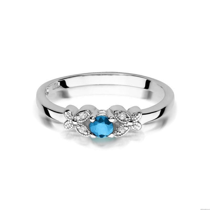 Pierścionek W414 Topaz 0,15ct białe złoto