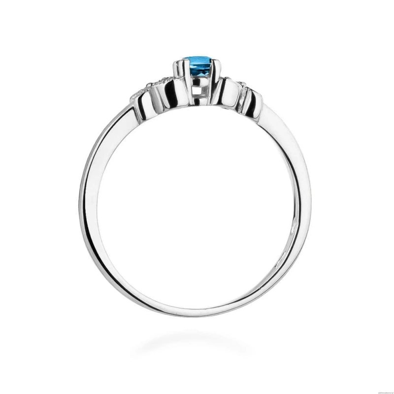 Pierścionek W414 Topaz 0,15ct białe złoto