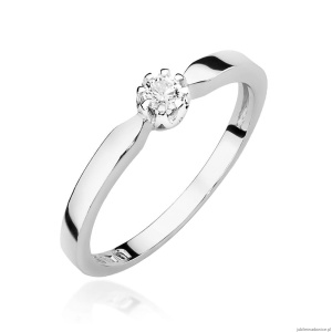 Pierścionek W450 Diament 0,08ct białe złoto