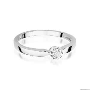 Pierścionek W450 Diament 0,08ct białe złoto
