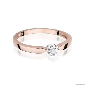 Pierścionek W450 Diament 0,08ct różowe złoto