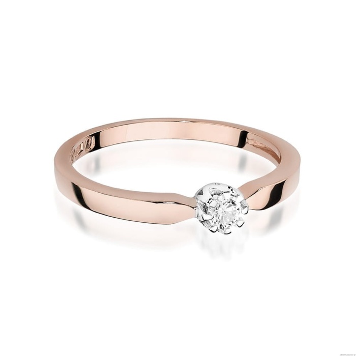 Pierścionek W450 Diament 0,08ct różowe złoto