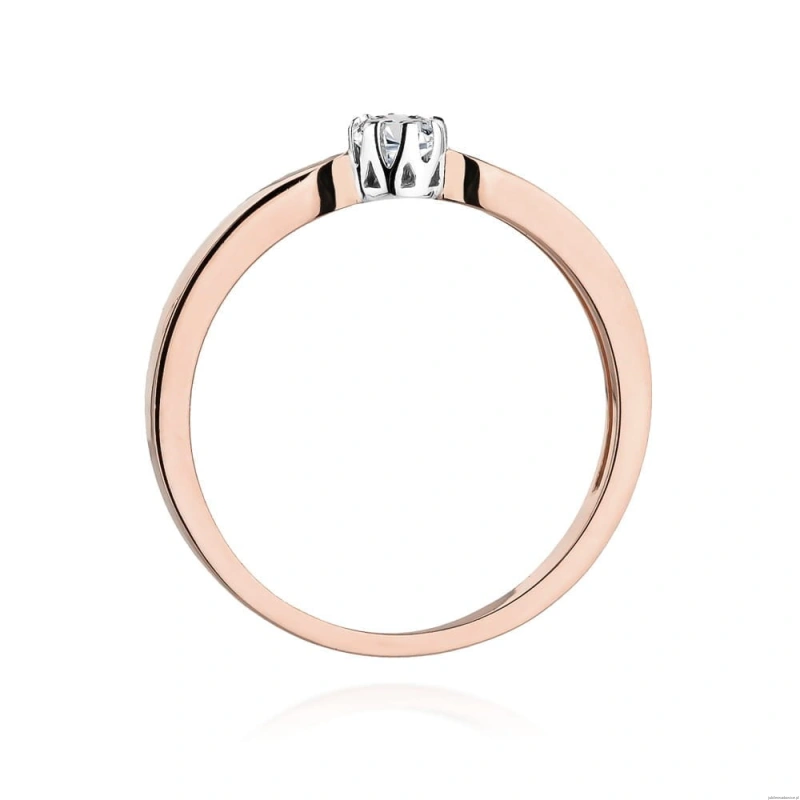 Pierścionek W450 Diament 0,08ct różowe złoto