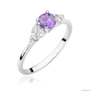 Pierścionek W451 Ametyst 0,50ct białe złoto