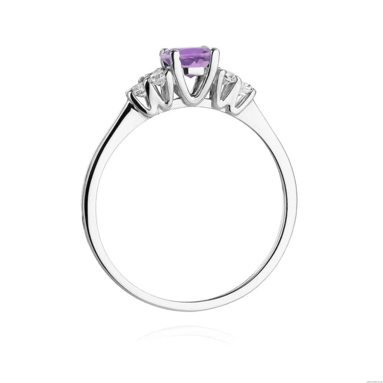 Pierścionek W451 Ametyst 0,50ct białe złoto