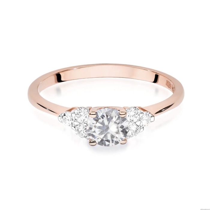 Pierścionek W451 Biały Szafir 0,60ct różowe złoto