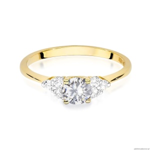 Pierścionek W451 Biały Szafir 0,60ct żółte złoto