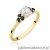 Pierścionek W451 Biały Szafir 0,60ct żółte złoto