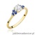 Pierścionek W451 Biały Szafir 0,60ct żółte złoto