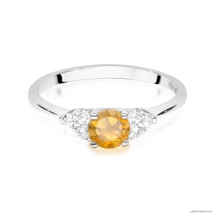 Pierścionek W451 Cytryn 0,50ct białe złoto
