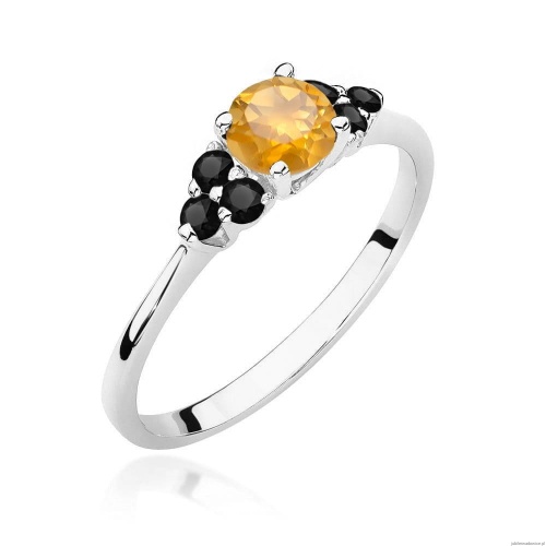 Pierścionek W451 Cytryn 0,50ct białe złoto