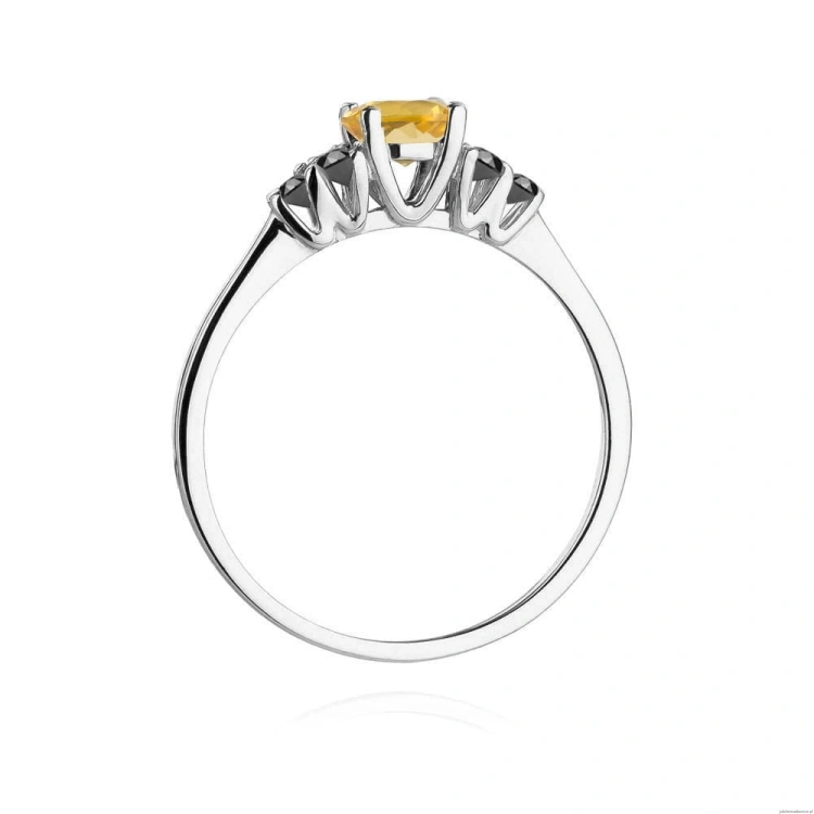 Pierścionek W451 Cytryn 0,50ct białe złoto