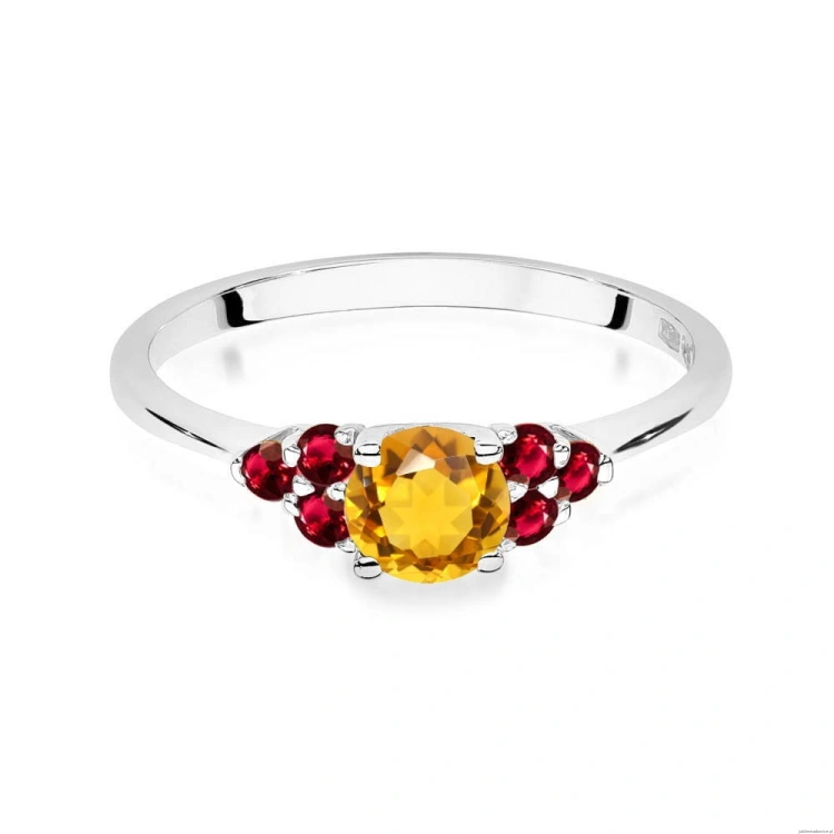 Pierścionek W451 Cytryn 0,50ct białe złoto