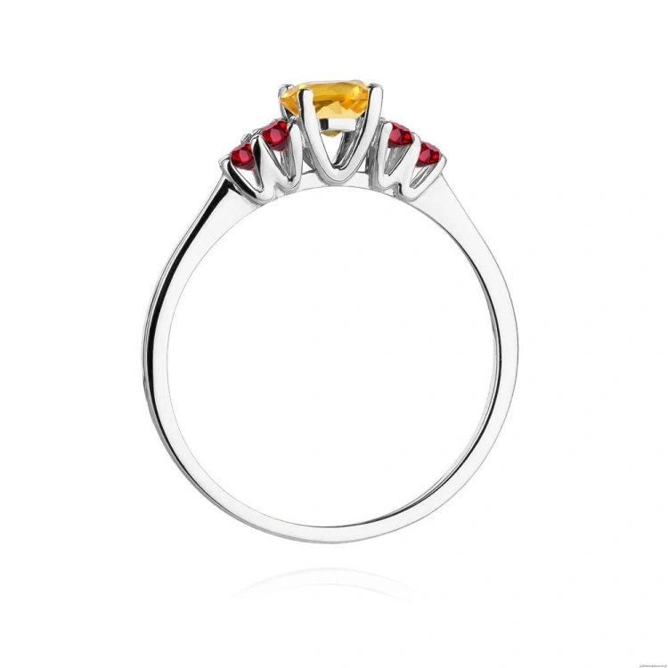 Pierścionek W451 Cytryn 0,50ct białe złoto