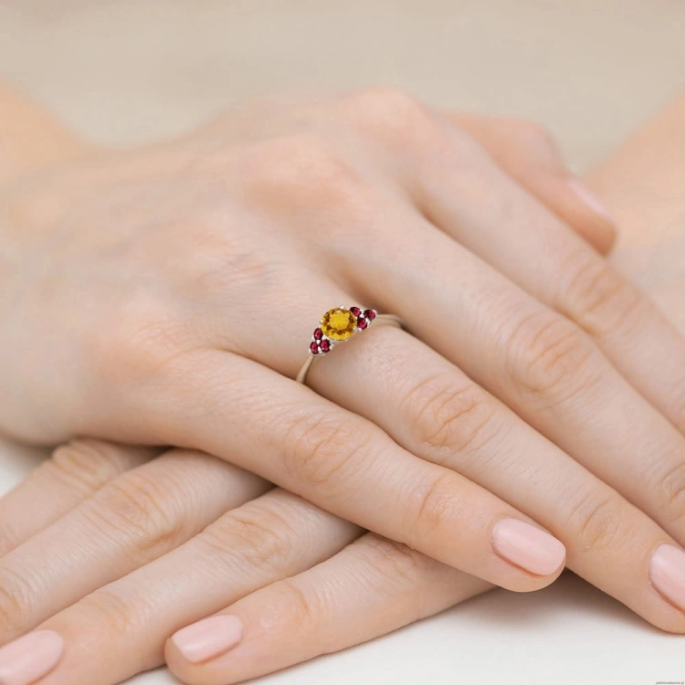 Pierścionek W451 Cytryn 0,50ct białe złoto