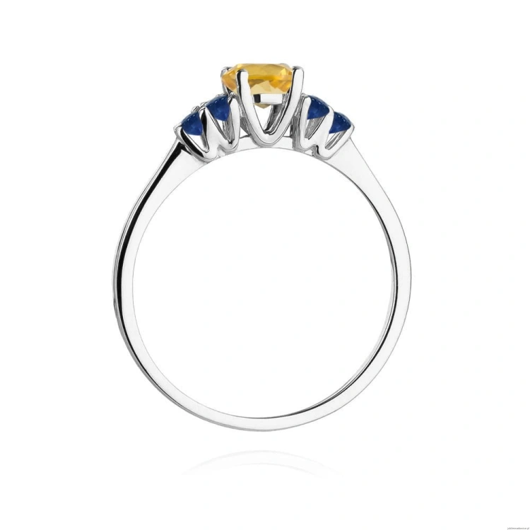 Pierścionek W451 Cytryn 0,50ct białe złoto