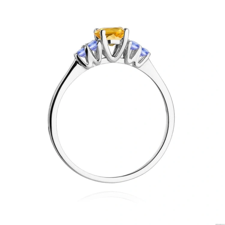 Pierścionek W451 Cytryn 0,50ct białe złoto