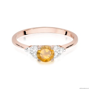 Pierścionek W451 Cytryn 0,50ct białe złoto