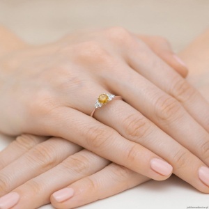 Pierścionek W451 Cytryn 0,50ct białe złoto