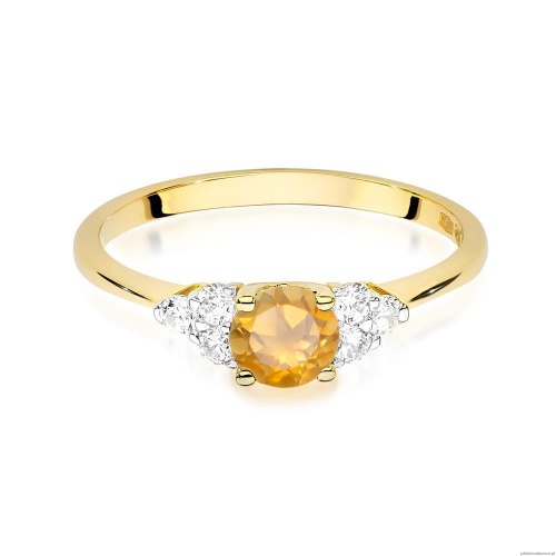 Pierścionek W451 Cytryn 0,50ct żółte złoto