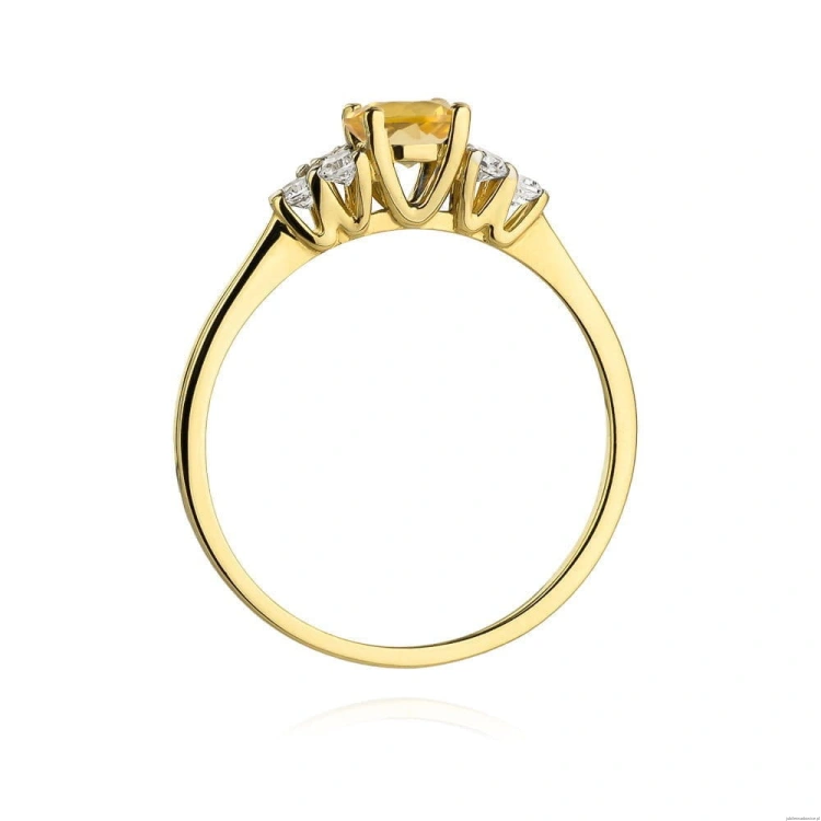 Pierścionek W451 Cytryn 0,50ct żółte złoto