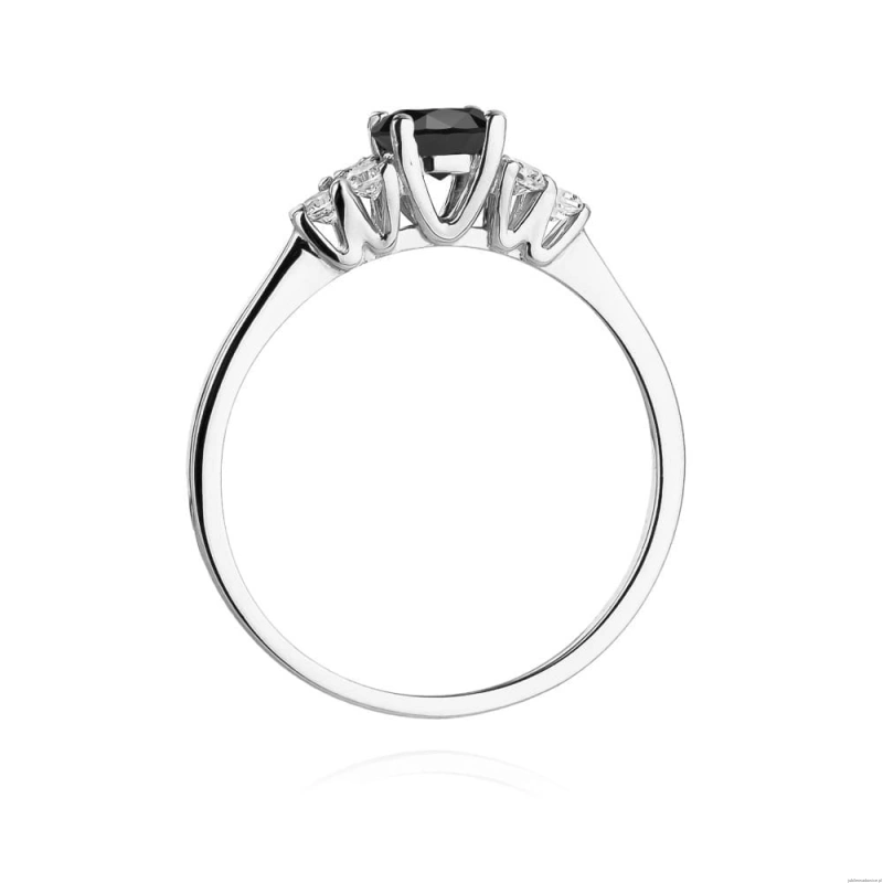 Pierścionek W451 Czarny Diament 0,50ct białe złoto