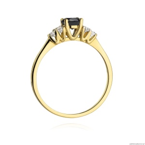 Pierścionek W451 Czarny Diament 0,50ct żółte złoto