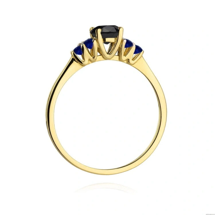 Pierścionek W451 Czarny Diament 0,50ct żółte złoto