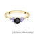 Pierścionek W451 Czarny Diament 0,50ct żółte złoto