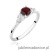 Pierścionek W451 Granat 0,60ct białe złoto