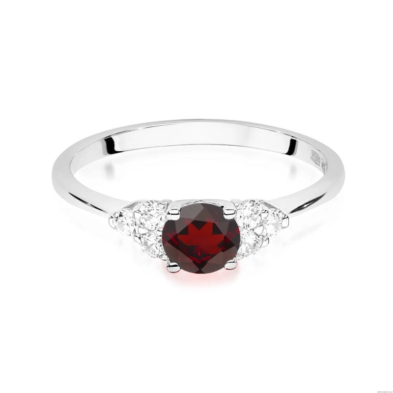 Pierścionek W451 Granat 0,60ct białe złoto