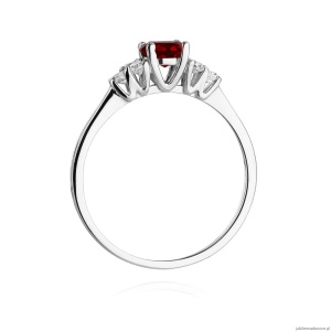 Pierścionek W451 Granat 0,60ct białe złoto