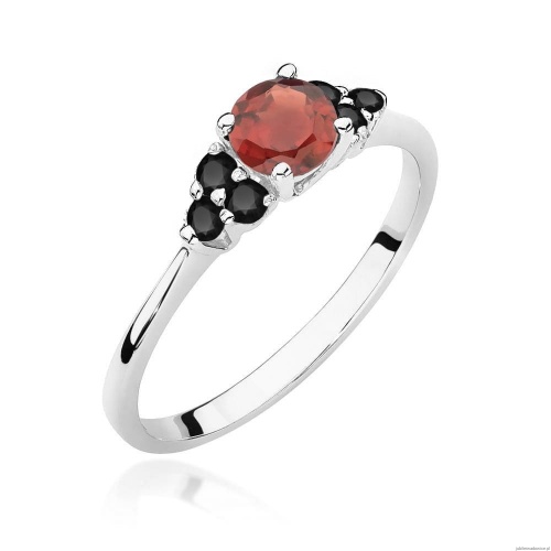 Pierścionek W451 Granat 0,60ct białe złoto