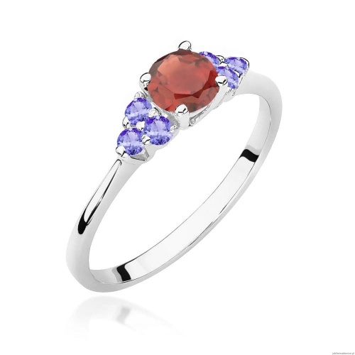 Pierścionek W451 Granat 0,60ct białe złoto