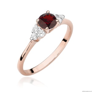 Pierścionek W451 Granat 0,60ct różowe złoto