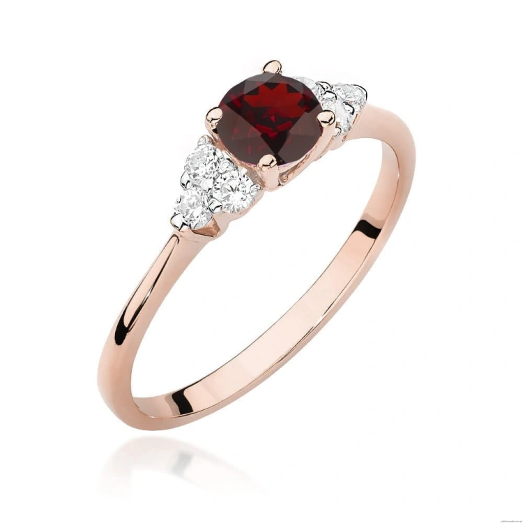 Pierścionek W451 Granat 0,60ct różowe złoto