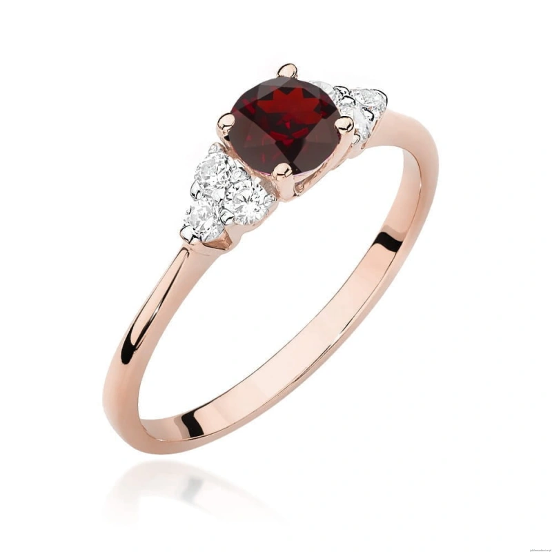 Pierścionek W451 Granat 0,60ct różowe złoto