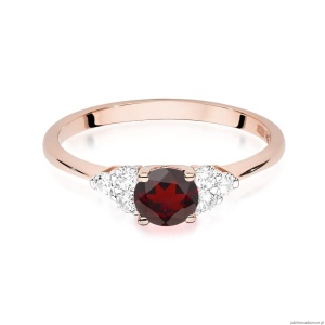 Pierścionek W451 Granat 0,60ct różowe złoto