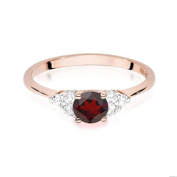 Pierścionek W451 Granat 0,60ct różowe złoto