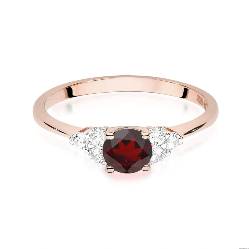 Pierścionek W451 Granat 0,60ct różowe złoto