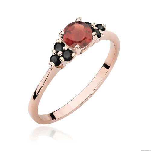 Pierścionek W451 Granat 0,60ct różowe złoto