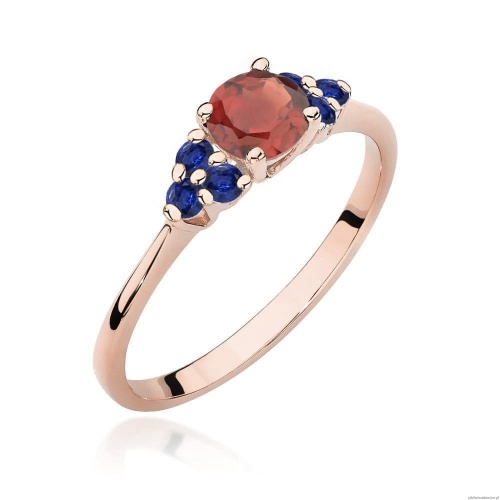 Pierścionek W451 Granat 0,60ct różowe złoto