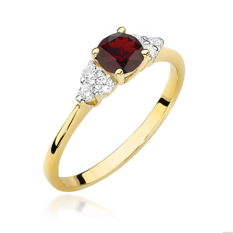 Pierścionek W451 Granat 0,60ct żółte złoto