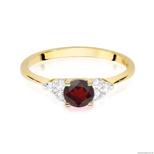 Pierścionek W451 Granat 0,60ct żółte złoto
