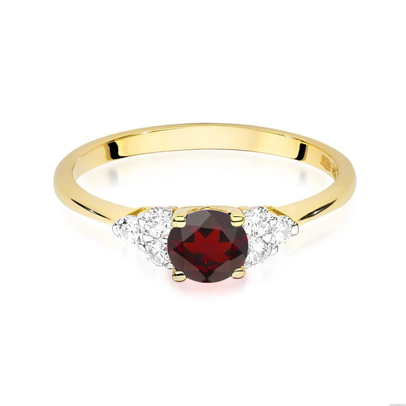 Pierścionek W451 Granat 0,60ct żółte złoto
