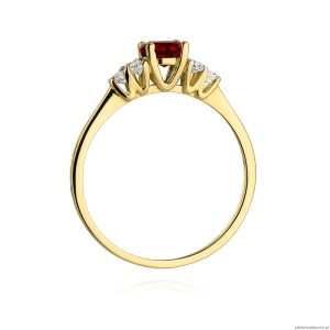 Pierścionek W451 Granat 0,60ct żółte złoto