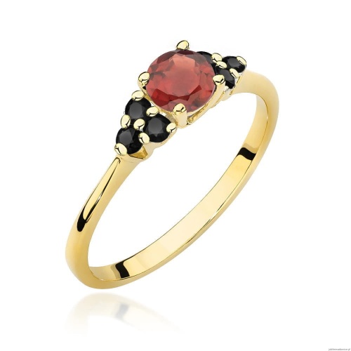 Pierścionek W451 Granat 0,60ct żółte złoto