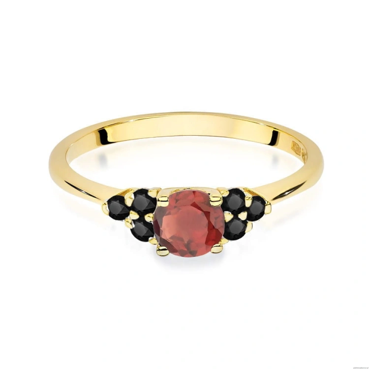Pierścionek W451 Granat 0,60ct żółte złoto