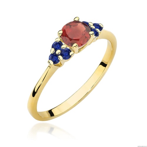 Pierścionek W451 Granat 0,60ct żółte złoto